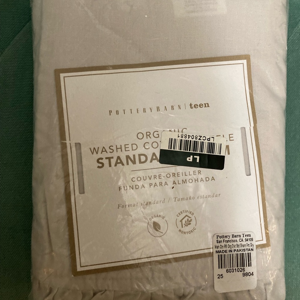 Pottery Barn washed cotton ruffle organic sham